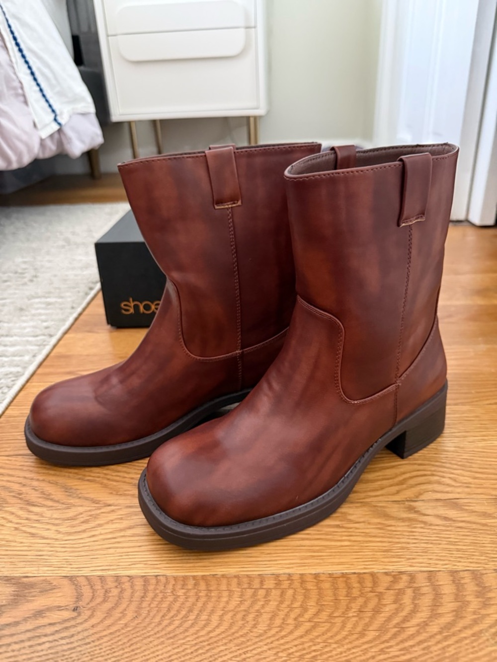 Brown Mid-Calf Chelsea Boots